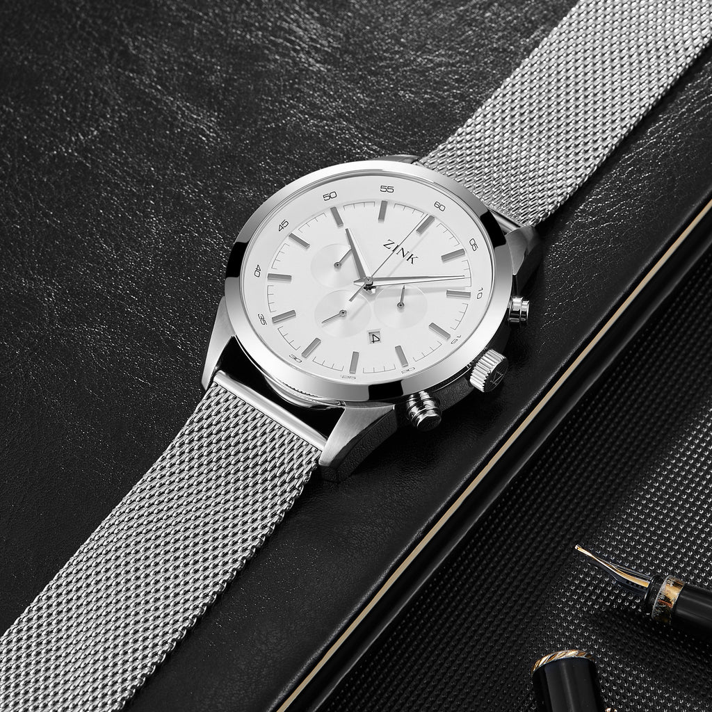 ZINK Men's Silver Stainless Steel Chronograph Watch | ZK134G2MS-16