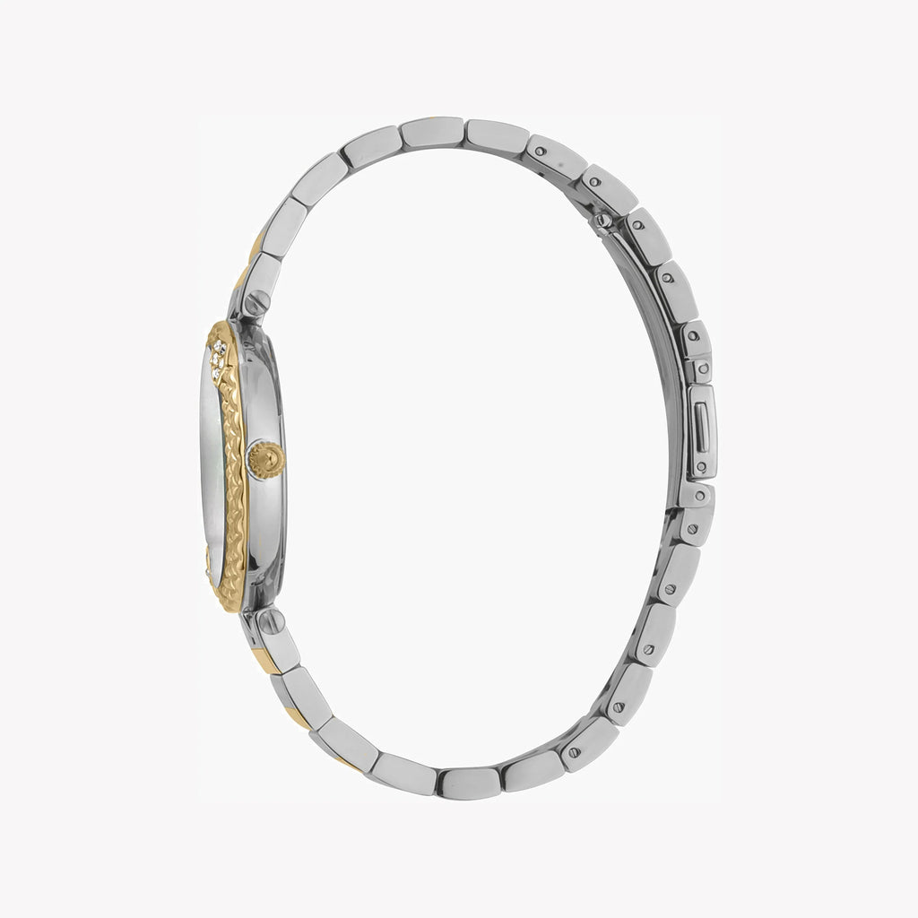 JUST CAVALLI Women's Watch with Gold Stainless Steel Case and Silver & Gold Stainless Steel Band