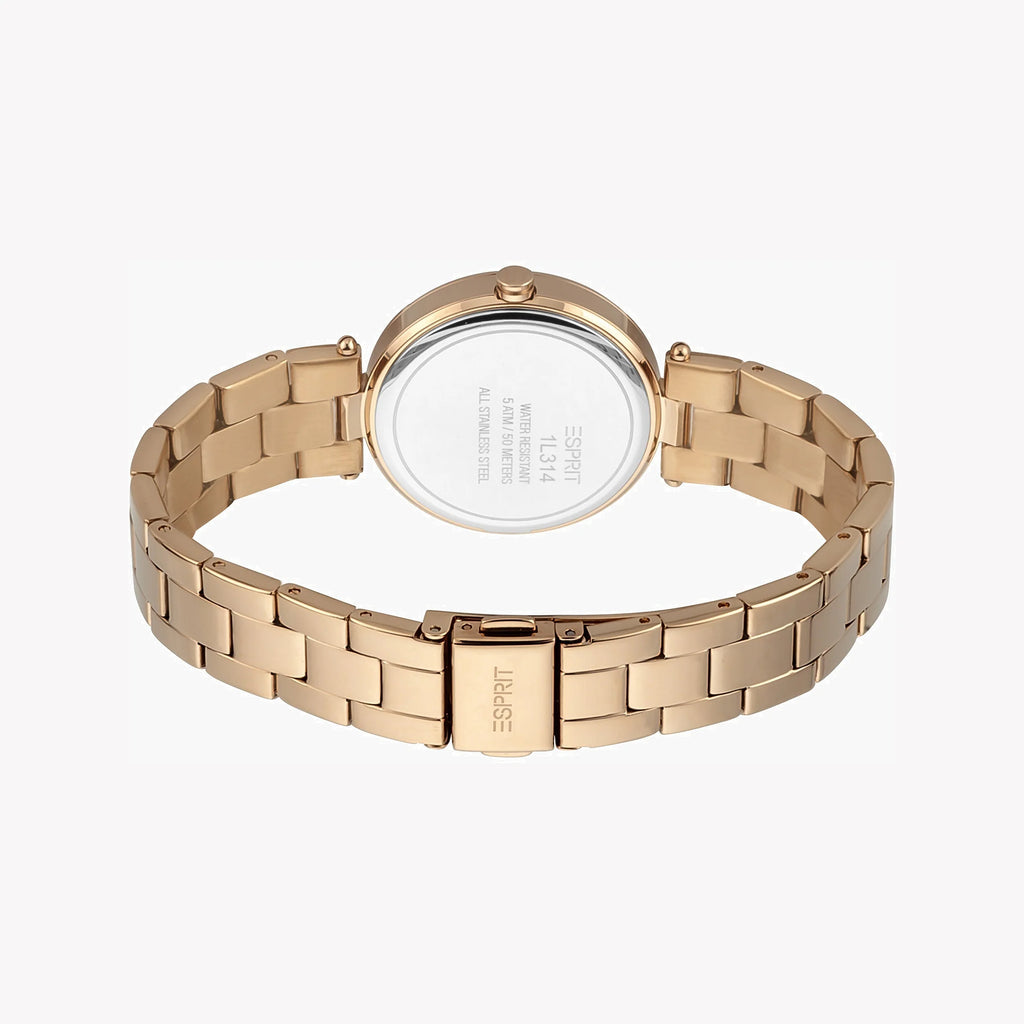 ESPRIT Women's Watch with Rose Gold Stainless Steel Case and Rose Gold Stainless Steel Band