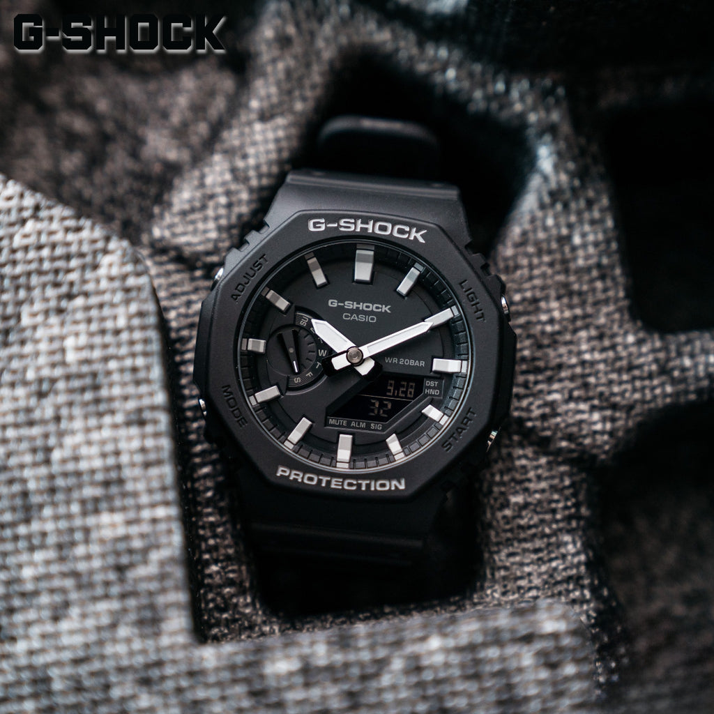 CASIO G-SHOCK GA-2100AH-6ADR - VIBRANT PURPLE ADVENTURER Men's Watch with durable resin band and sleek black dial