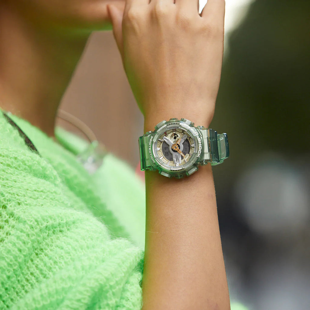 CASIO G-SHOCK GMA-S110GS-3ADR - DYNAMIC GREEN FUSION Women's Watch with vibrant green resin band and sporty elegance