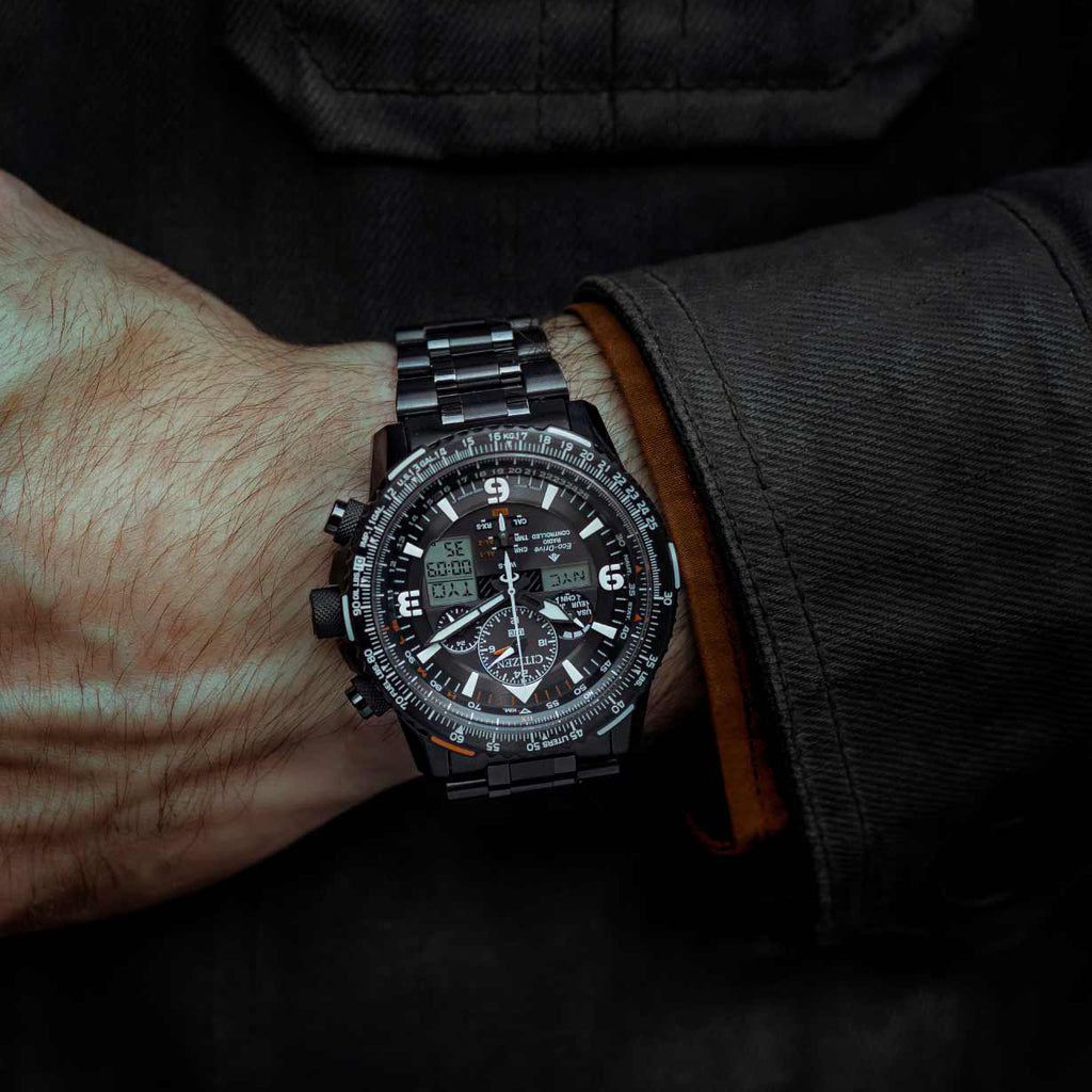 CITIZEN ECO-DRIVE JY8085-81E BLACK DUAL TIME MEN'S WATCH - INNOVATIVE PERFORMANCE & STYLE