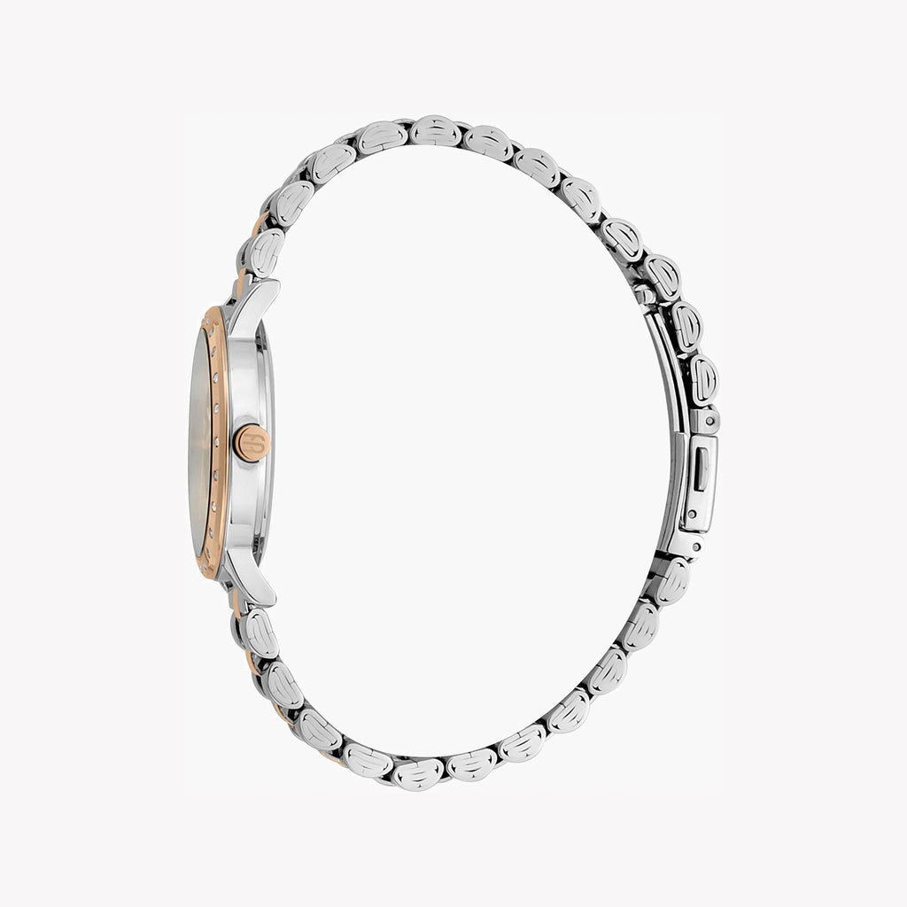 ESPRIT Women's Watch with Silver Stainless Steel Case and Silver & Rose Gold Stainless Steel Band