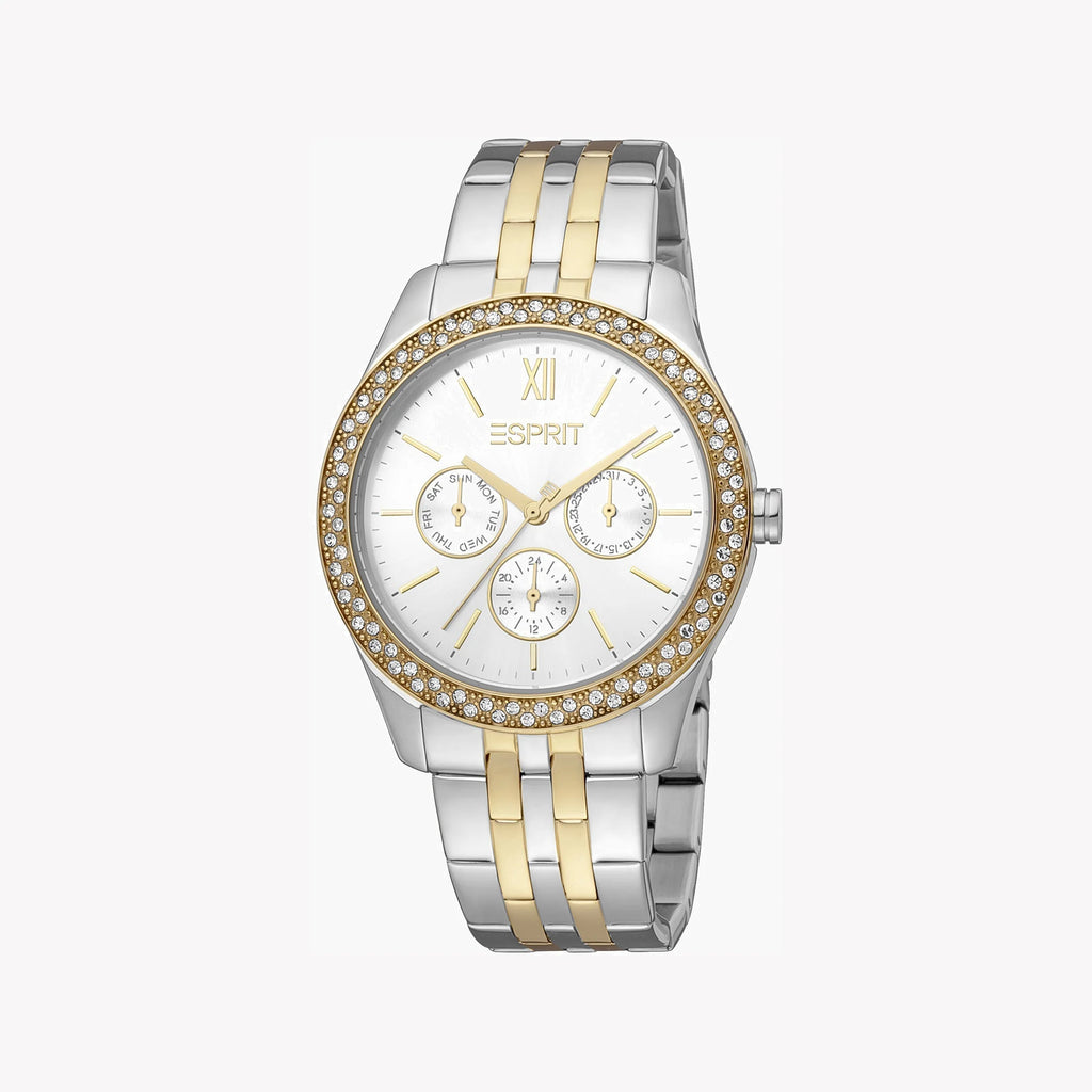 ESPRIT Women's Watch with Silver Stainless Steel Case and Silver & Gold Stainless Steel Band