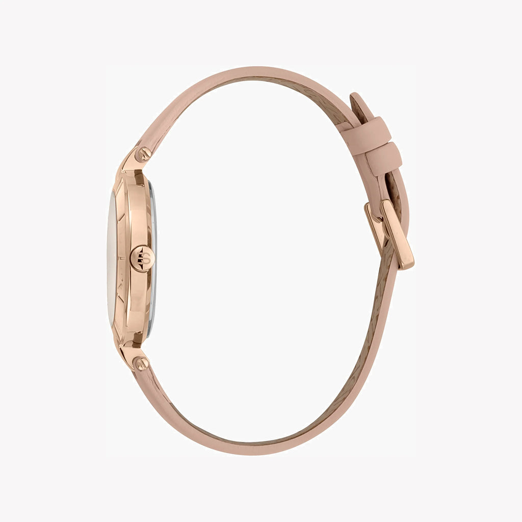 ESPRIT Women's Watch with Rose Gold Stainless Steel Case and Pink Leather Band