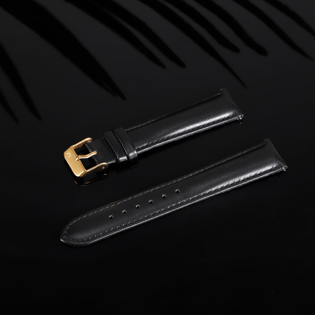 ZINK Women's Black Leather Watch Band | ZLB007BG