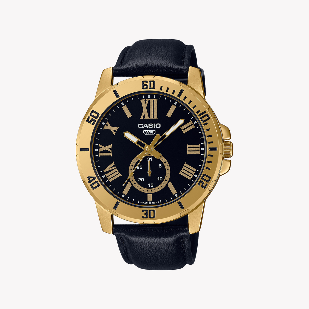 CASIO MTP-VD200GL-1BUDF - SPORTY ELEGANCE WITH GOLD & BLACK TIMEPIECE FOR MEN