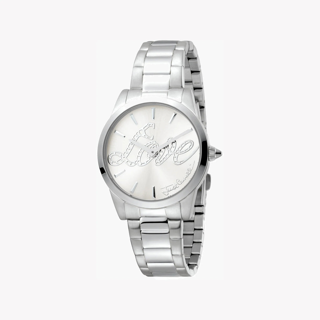 JUST CAVALLI Women's Watch with Silver Stainless Steel Case and Silver Stainless Steel Band