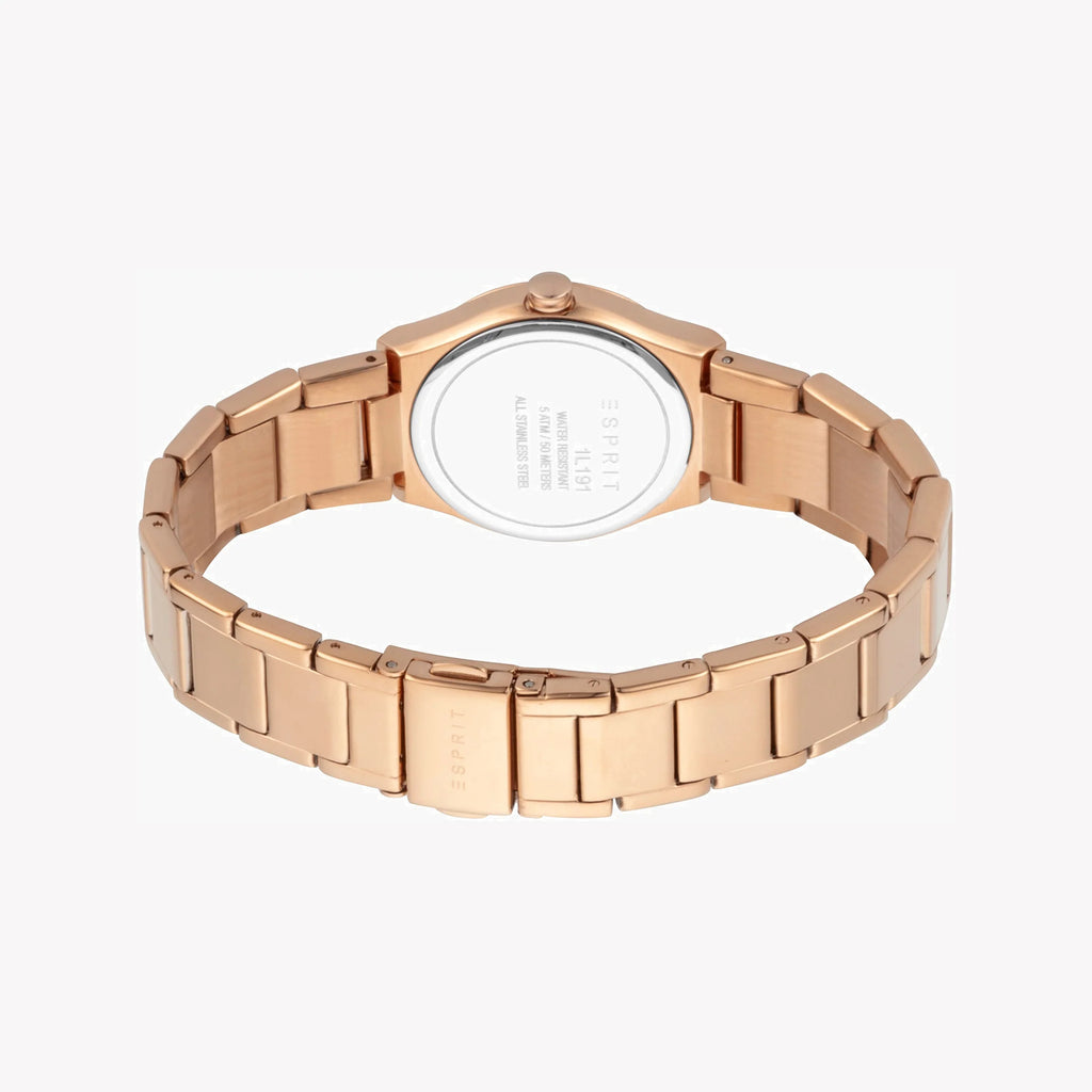 ESPRIT Women's Watch with Rose Gold Stainless Steel Case and Rose Gold Stainless Steel Band
