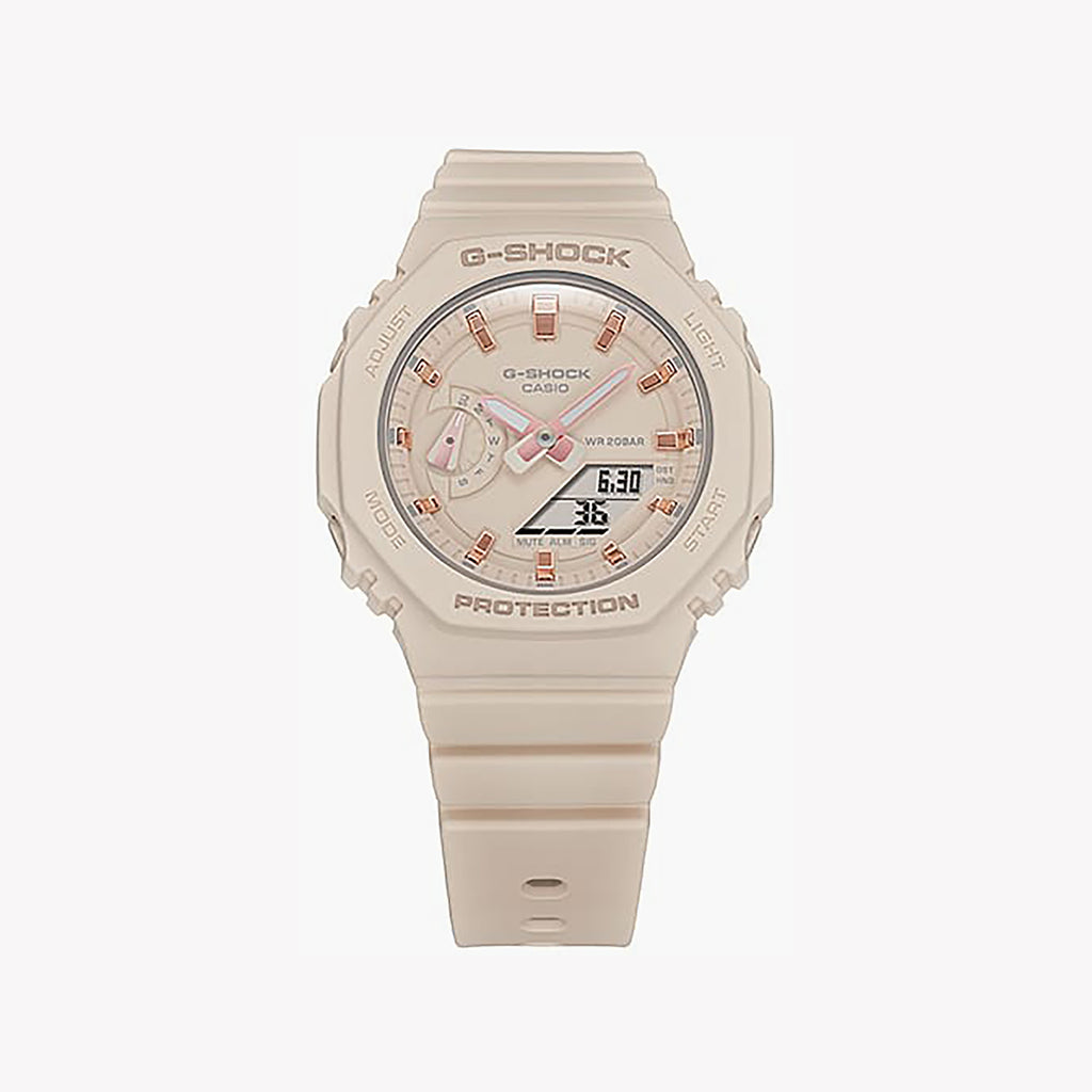CASIO G-SHOCK GMA-S2100-4ADR PINK ELEGANCE - SPORTY CHARM UNISEX WATCH with vibrant pink resin band and chic octagonal bezel