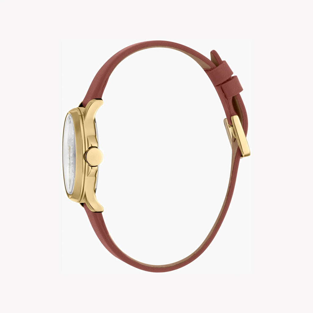 ESPRIT Women's Watch with Silver Stainless Steel Case and Brown Leather Band