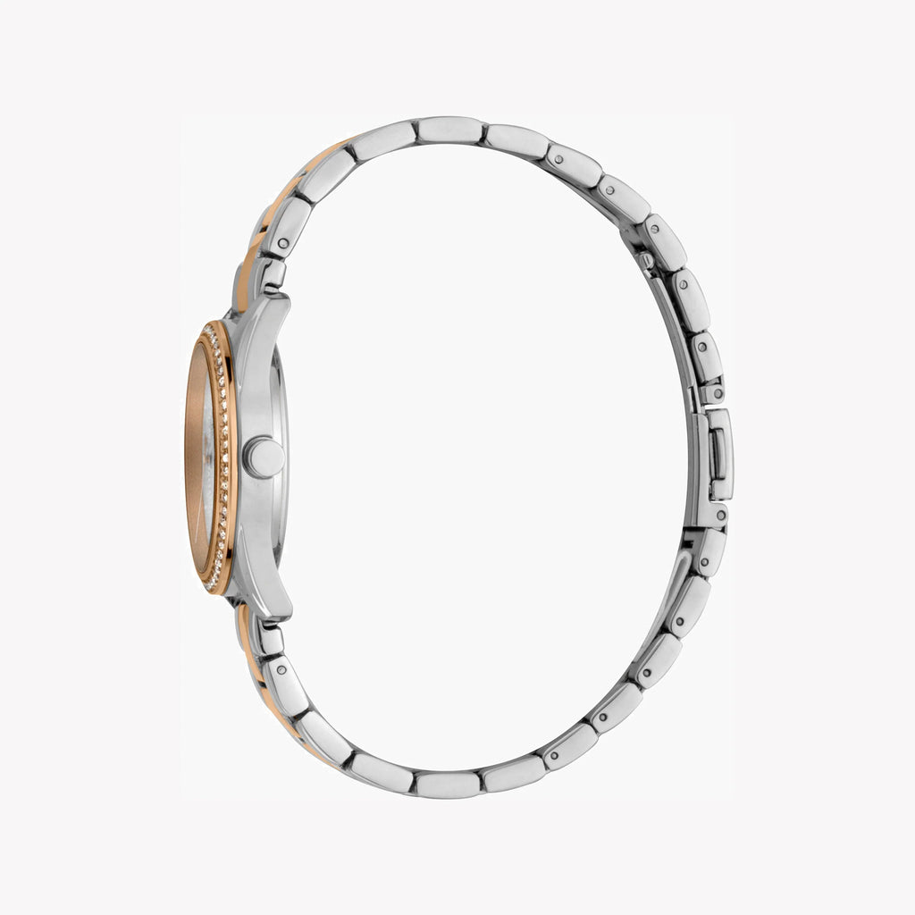 ESPRIT Women's Watch with Silver Stainless Steel Case and Silver & Rose Gold Stainless Steel Band
