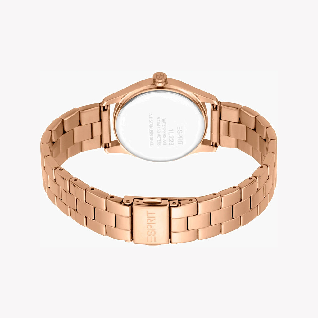 ESPRIT Women's Watch with Rose Gold Stainless Steel Case and Rose Gold Stainless Steel Band