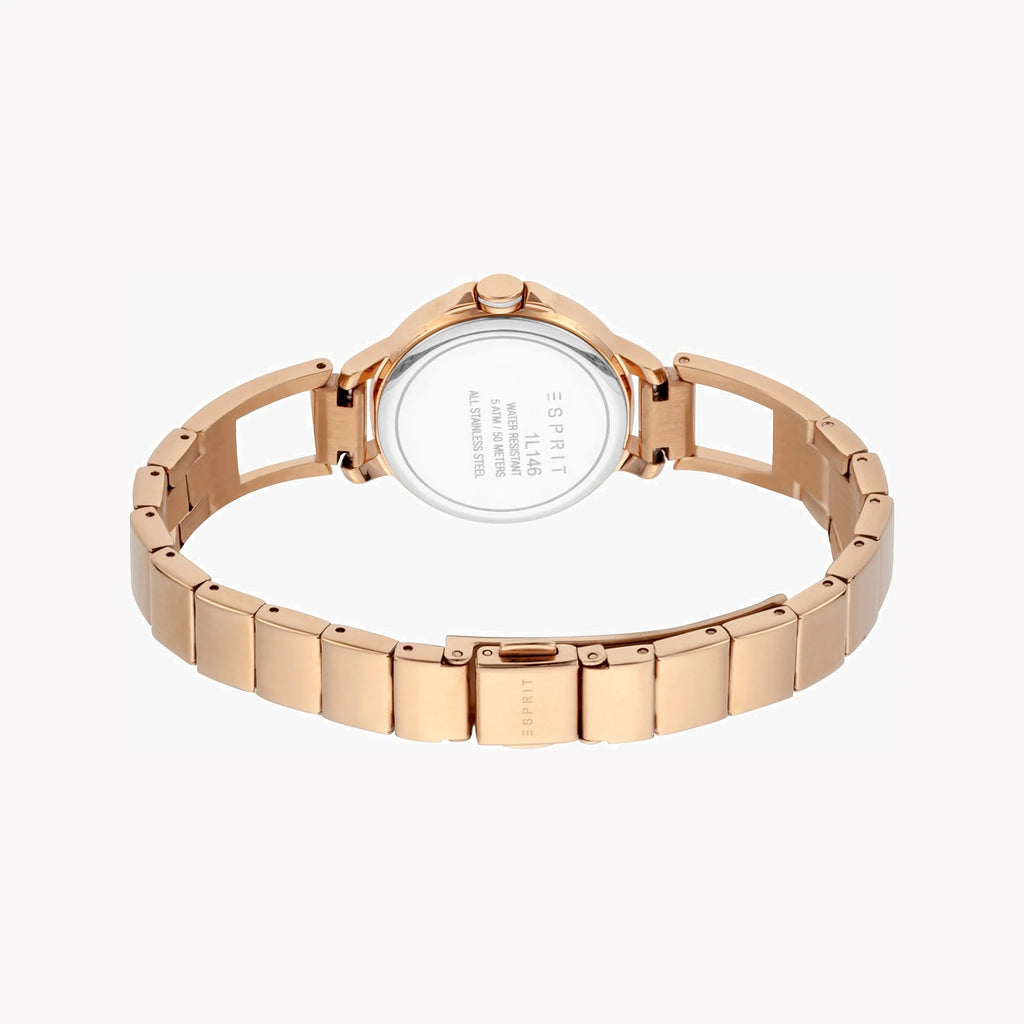 ESPRIT Women's Watch with Rose Gold Stainless Steel Case and Rose Gold Stainless Steel Band