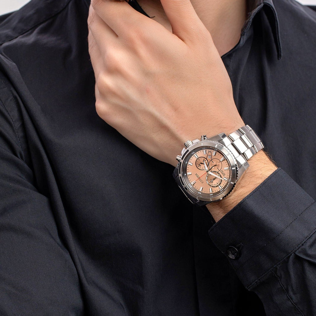 CITIZEN AN8200-50X - DYNAMIC CHRONOGRAPH: ELEGANT STAINLESS STEEL TIMEPIECE FOR MEN