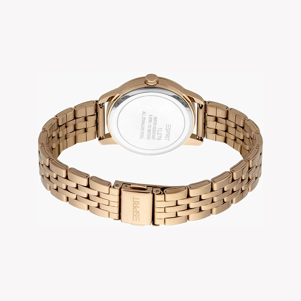 ESPRIT Women's Watch with Rose Gold Stainless Steel Case and Rose Gold Stainless Steel Band