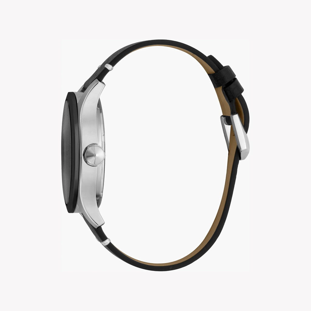 JUST CAVALLI JC1G108L0035 - ELEGANT BLACK LEATHER & STEEL MEN'S WATCH 42MM