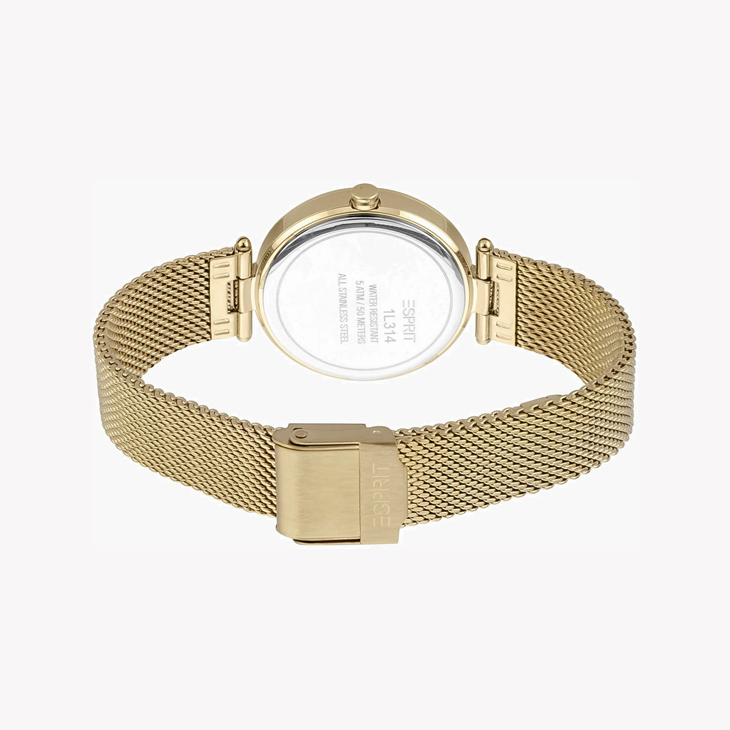 ESPRIT Women's Watch with Gold Stainless Steel Case and Gold Stainless Steel Band