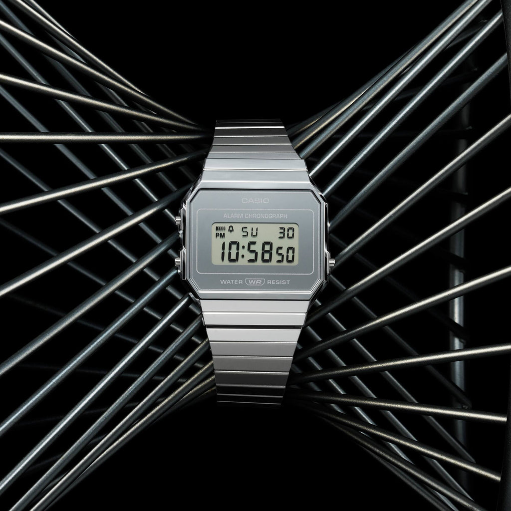 CASIO A700WEV-7ADF - SPORTY ELEGANCE DIGITAL TIMEPIECE WITH STAINLESS STEEL BAND