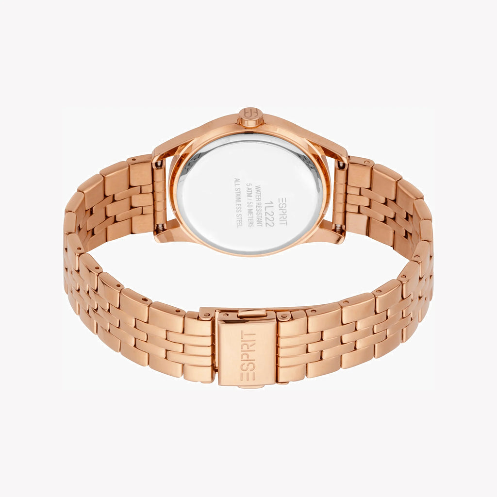 ESPRIT Women's Watch with Rose Gold Stainless Steel Case and Rose Gold Stainless Steel Band