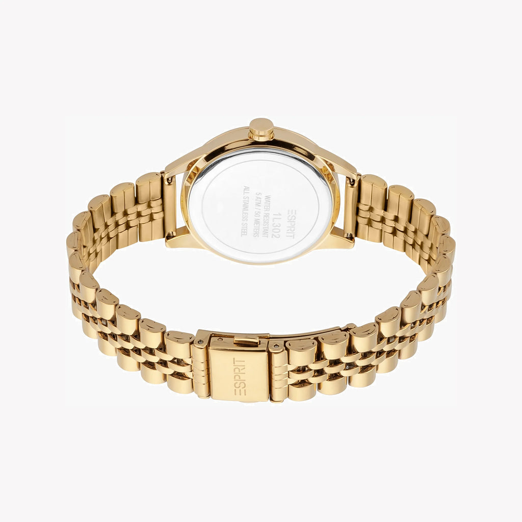 ESPRIT Women's Watch with Gold Stainless Steel Case and Gold Stainless Steel Band