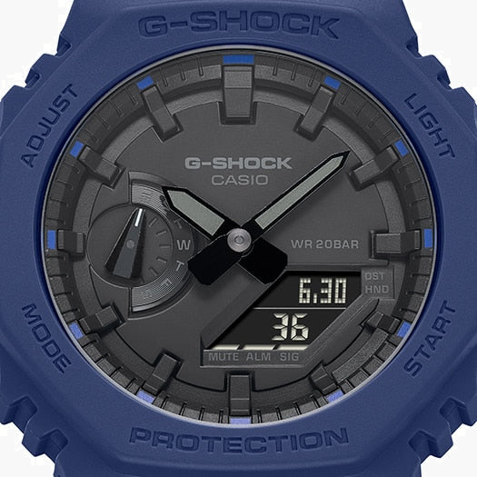 CASIO G-SHOCK GA-2100-2ADR OAK SPORTY INGENUITY - MEN'S WATCH WITH BLUE DIAL & PURPLE CASE