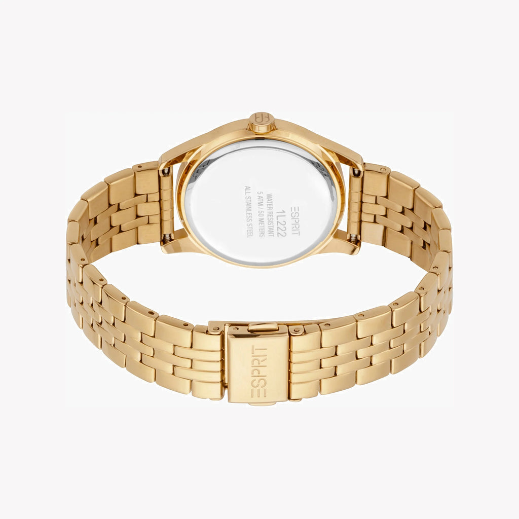 ESPRIT Women's Watch with Gold Stainless Steel Case and Gold Stainless Steel Band
