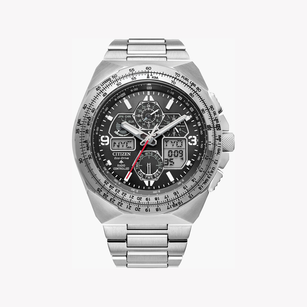 CITIZEN JY8120-58E ELEGANCE - UNMATCHED PRECISION Men's Stainless Steel Watch with Black Dial and Multi-Functionality