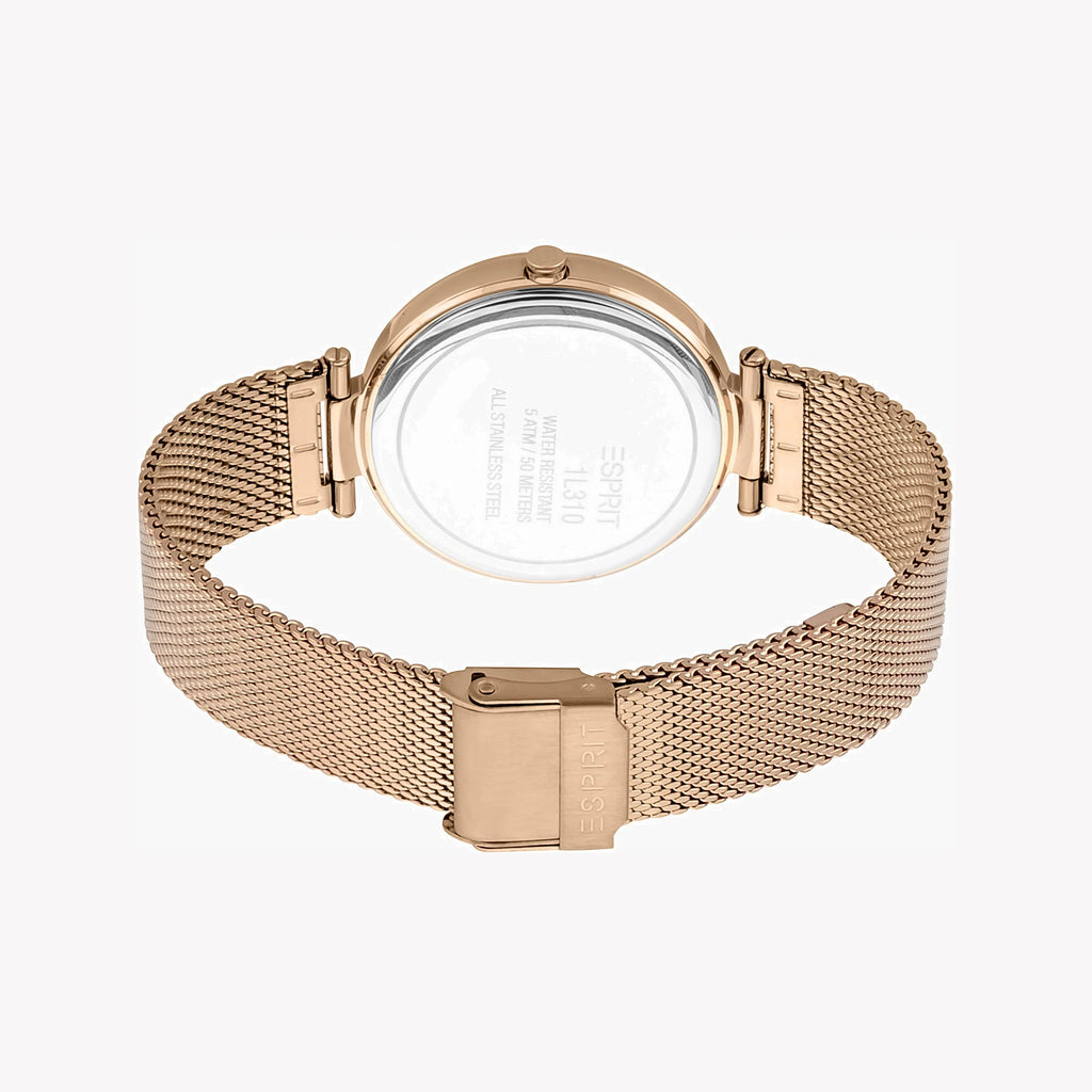 ESPRIT Women's Watch with Rose Gold Stainless Steel Case and Rose Gold Stainless Steel Band