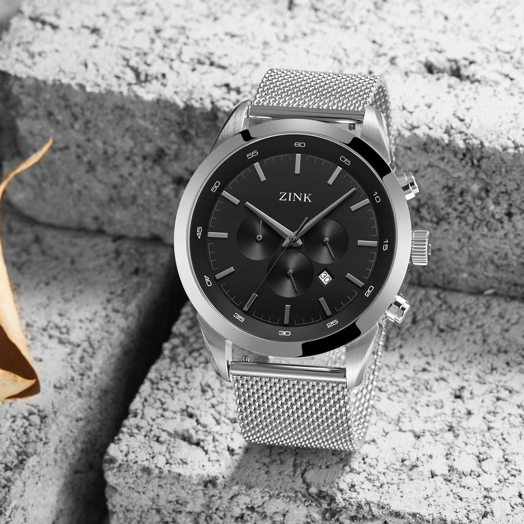 ZINK Men's Stainless Steel Black Chronograph Watch | ZK134G2MS-26