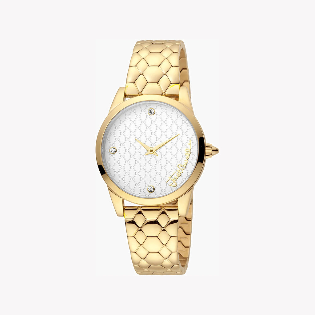 JUST CAVALLI Women's Watch with Gold Stainless Steel Case and Gold Stainless Steel Band
