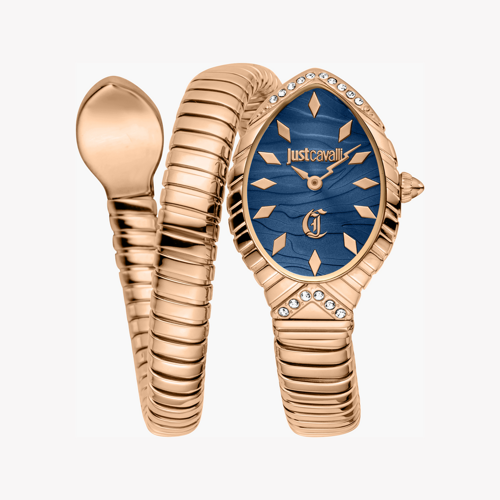 JUST CAVALLI JC1L322M0045 - BOLD ROSE GOLD & BLUE DIAL STATEMENT WOMEN'S WATCH