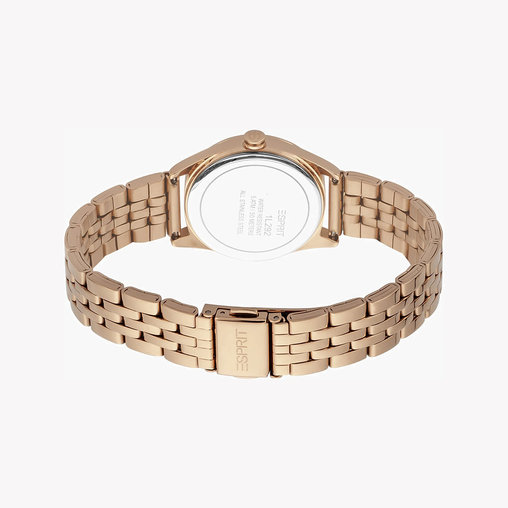 ESPRIT Women's Watch with Rose Gold Stainless Steel Case and Rose Gold Stainless Steel Band