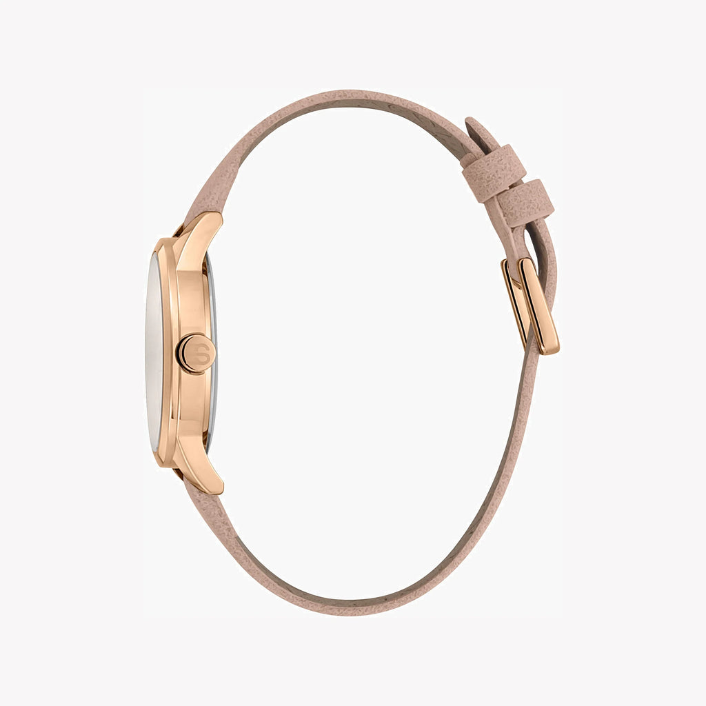 ESPRIT Women's Watch with Rose Gold Stainless Steel Case and Rose Faux Leather Band