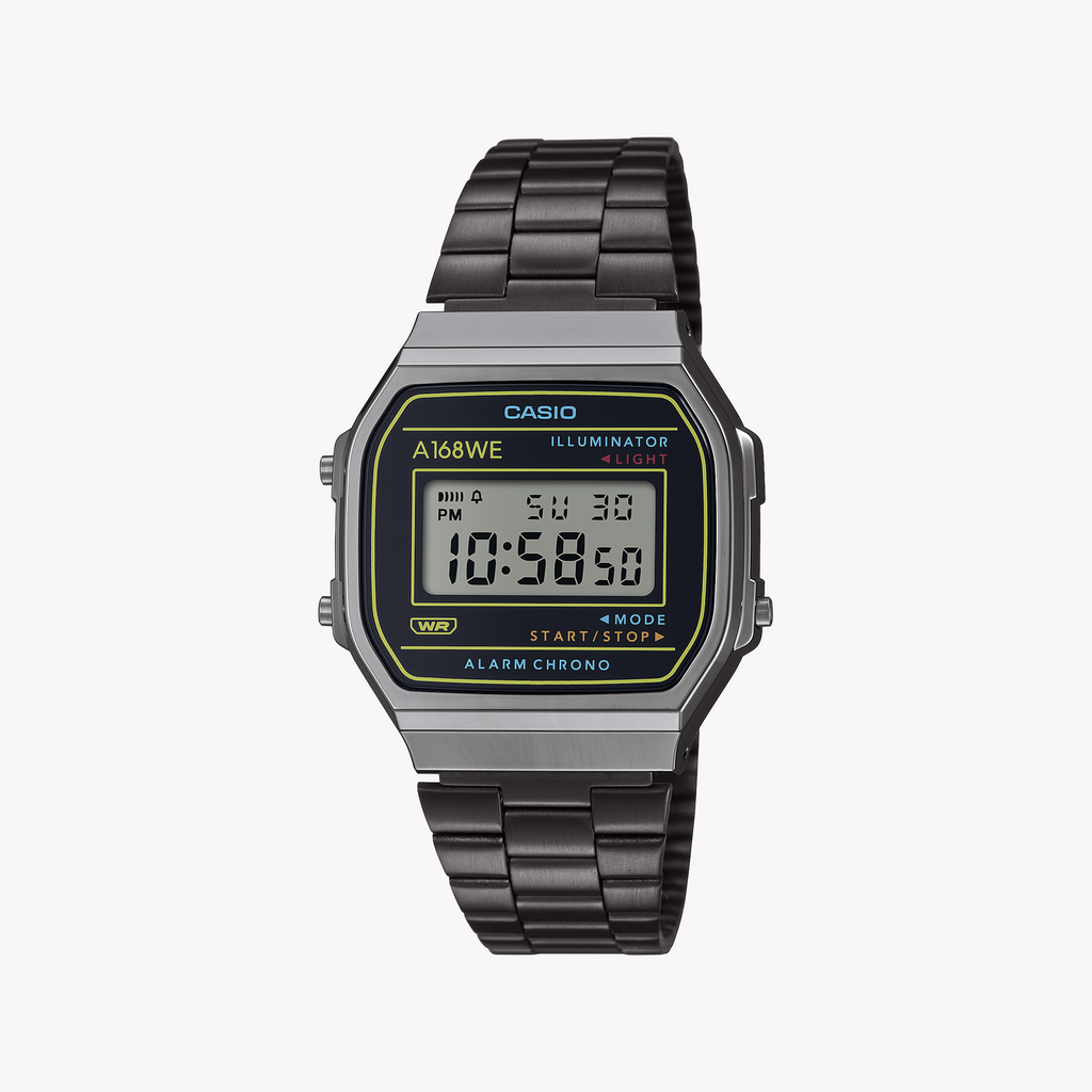 CASIO A168WEHB-1ADF SPORTY RETRO - TIMELESS STYLE MEETS MODERN FUNCTIONALITY Unisex Watch with gray stainless steel band and digital dial