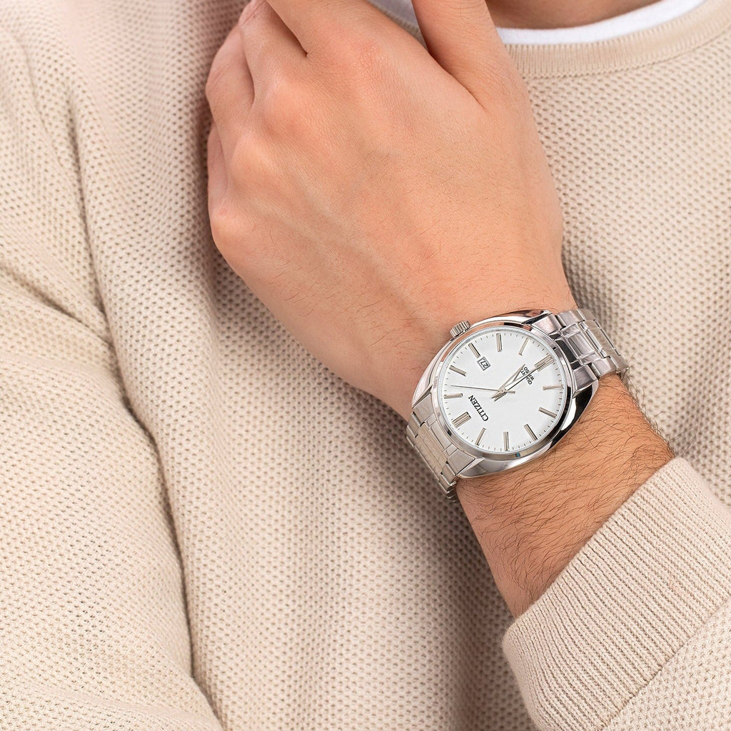 CITIZEN BI5100-58A - MODERN ELEGANCE IN SILVER - MENS STAINLESS STEEL QUARTZ WATCH