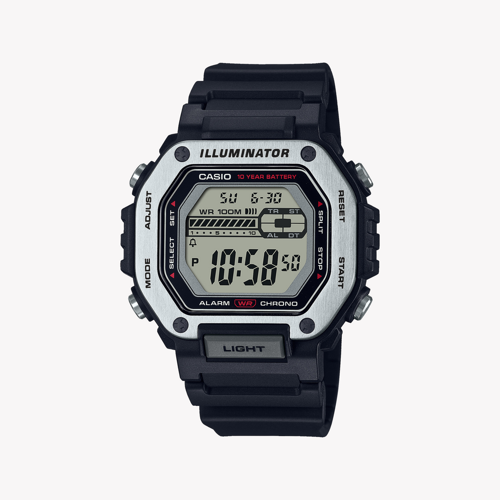CASIO MWD-110H-1AVDF SPORTY ELEGANCE - DURABLE MEN'S WATCH WITH BLACK RESIN BAND