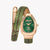 JUST CAVALLI Women's Watch with Rose Gold Stainless Steel Case and Green & Rose Gold & Black Stainless Steel Band