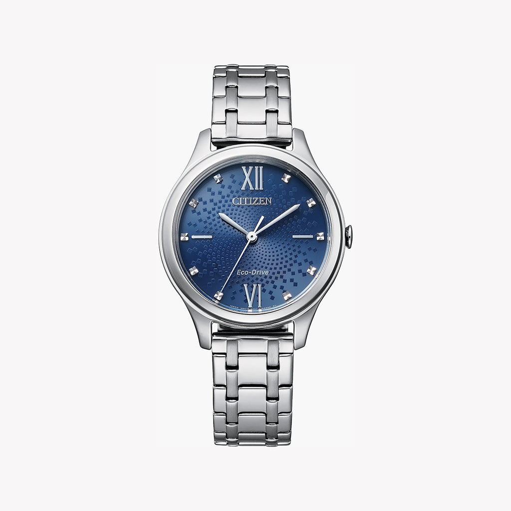 CITIZEN EM0500-73L - RADIANT SOPHISTICATION WOMEN'S WATCH WITH BLUE DIAL & STAINLESS STEEL BAND
