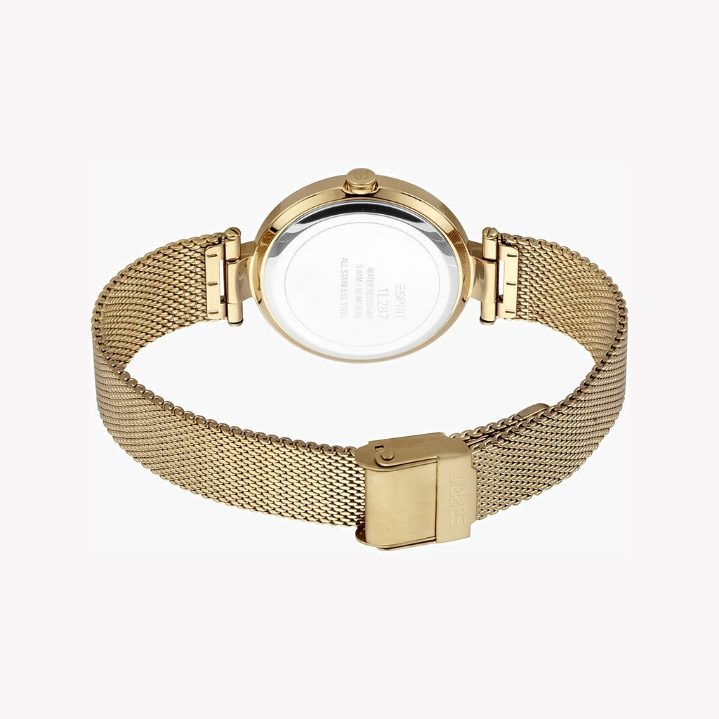 ESPRIT Women's Watch with Gold Stainless Steel Case and Gold Stainless Steel Band