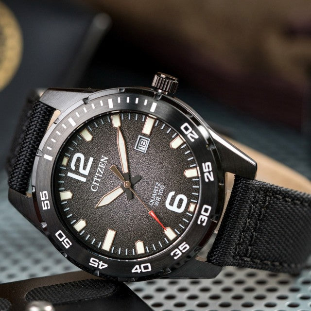 CITIZEN BI1045-05E BOLD PERFORMANCE - MEN'S BLACK STAINLESS STEEL SPORT WATCH