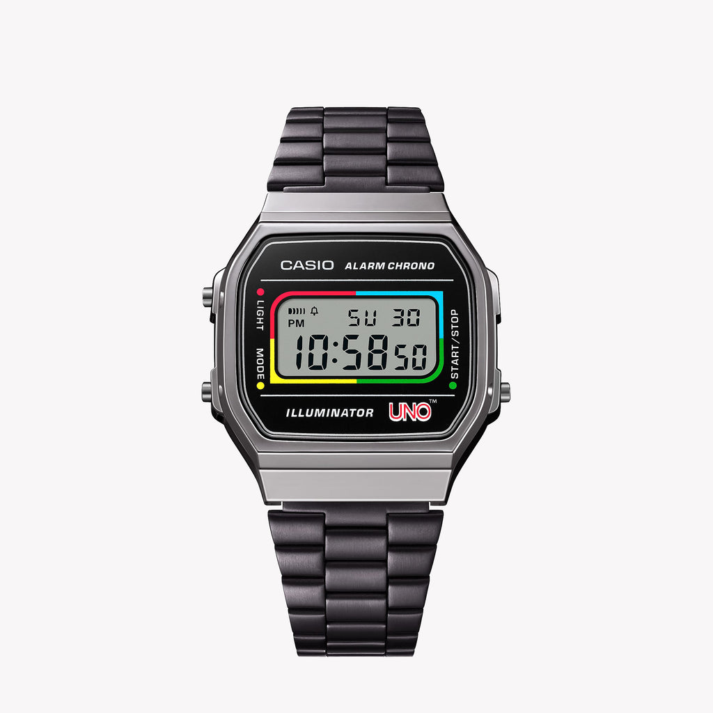 CASIO A168WEUC-1ADR ELEGANT ADVENTURER - STYLISH DIGITAL TIMEPIECE WITH GRAY RESIN CASE