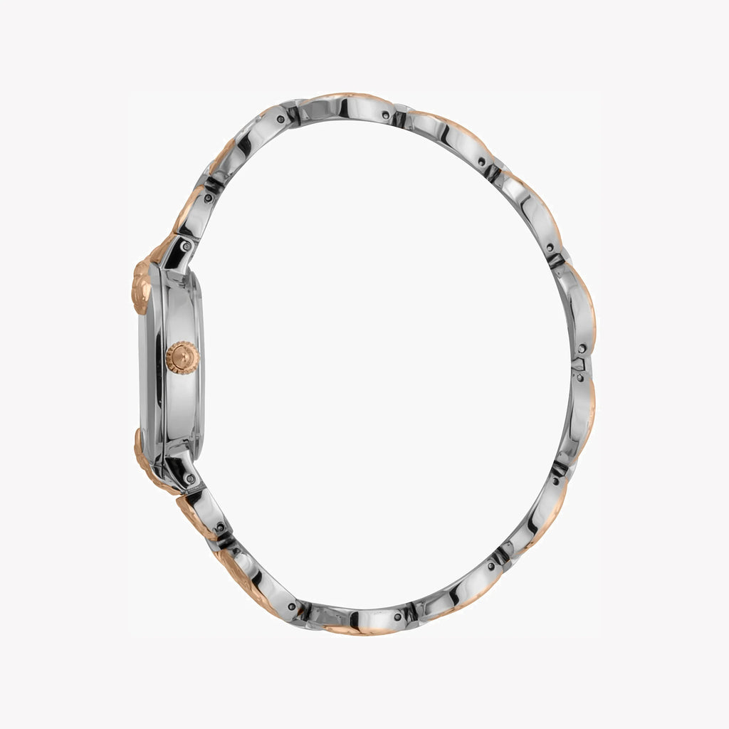 JUST CAVALLI Women's Watch with Silver & Rose Gold Stainless Steel Case and Silver & Rose Gold Stainless Steel Band