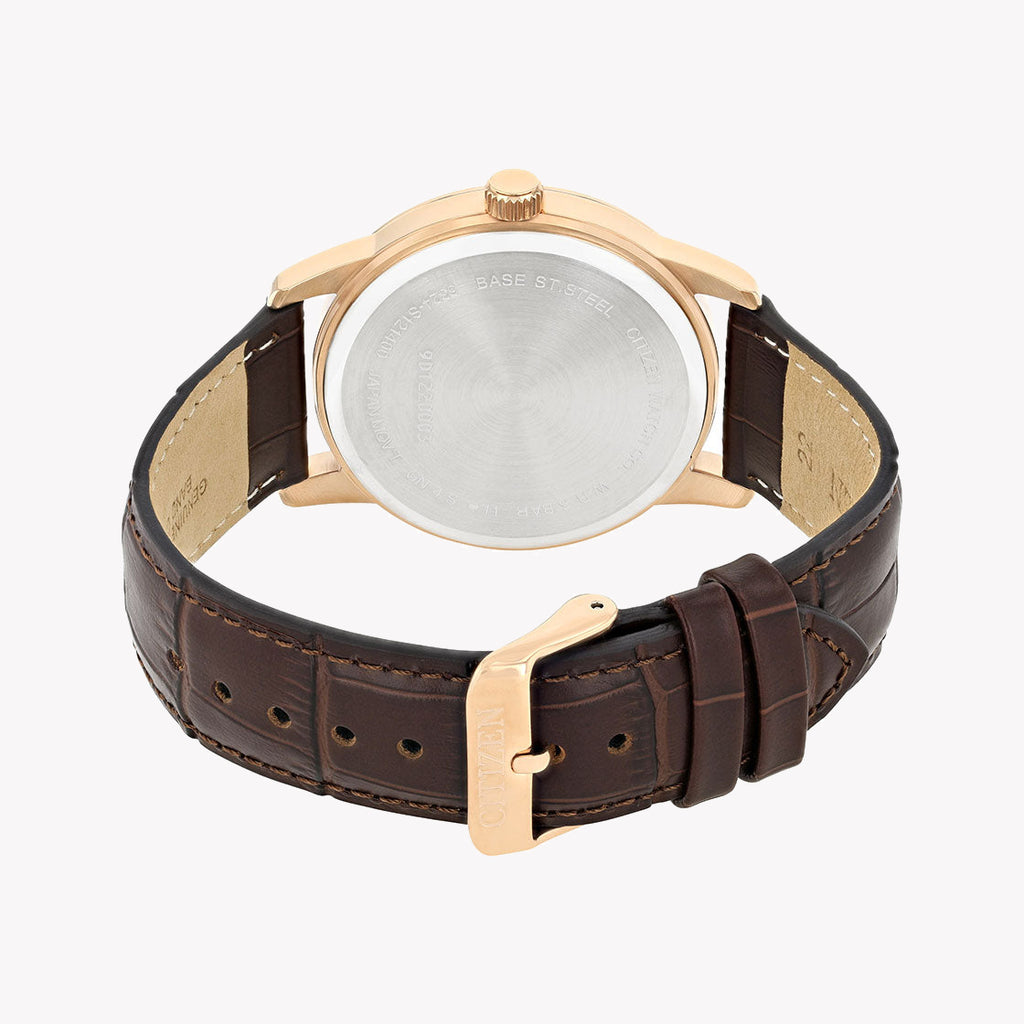 CITIZEN AK5003-05A ROSE GOLD ELEGANCE - MEN'S LEATHER MOONPHASE WATCH