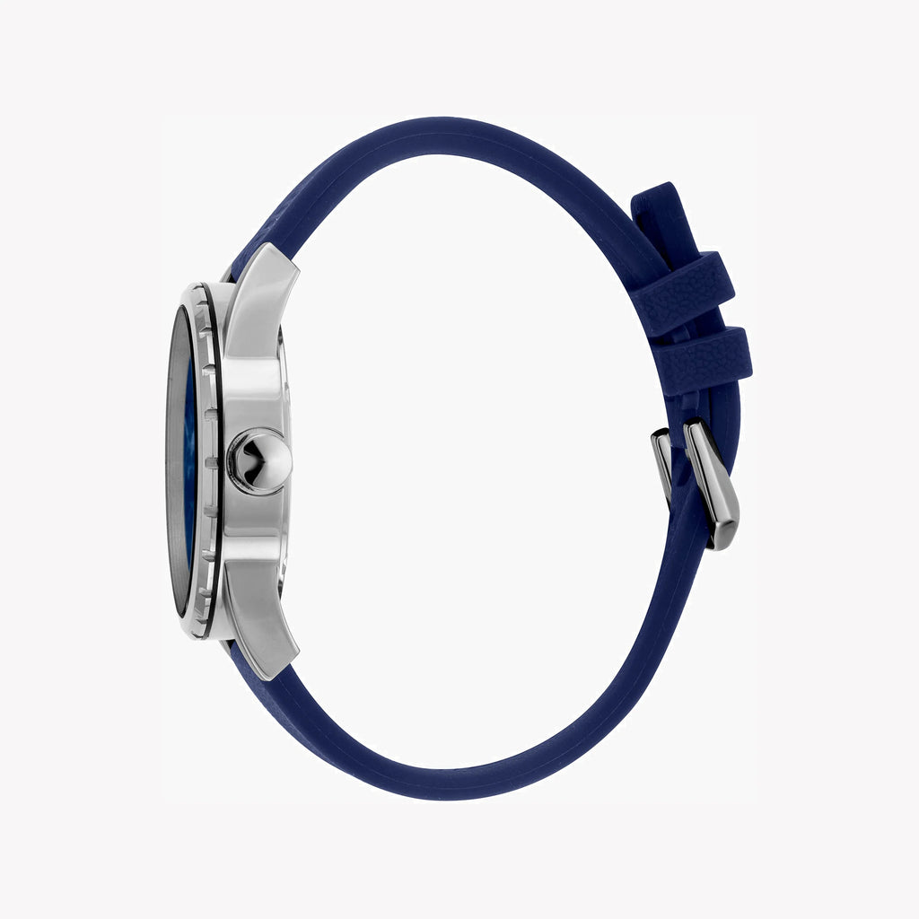 JUST CAVALLI JC1G082P0035 ELEGANT BLUE DIAL MEN'S WATCH WITH SILICONE BAND - SOPHISTICATED TIMEPIECE