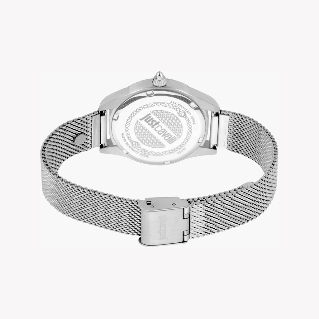 JUST CAVALLI Women's Watch with Silver Stainless Steel Case and Silver Stainless Steel Band