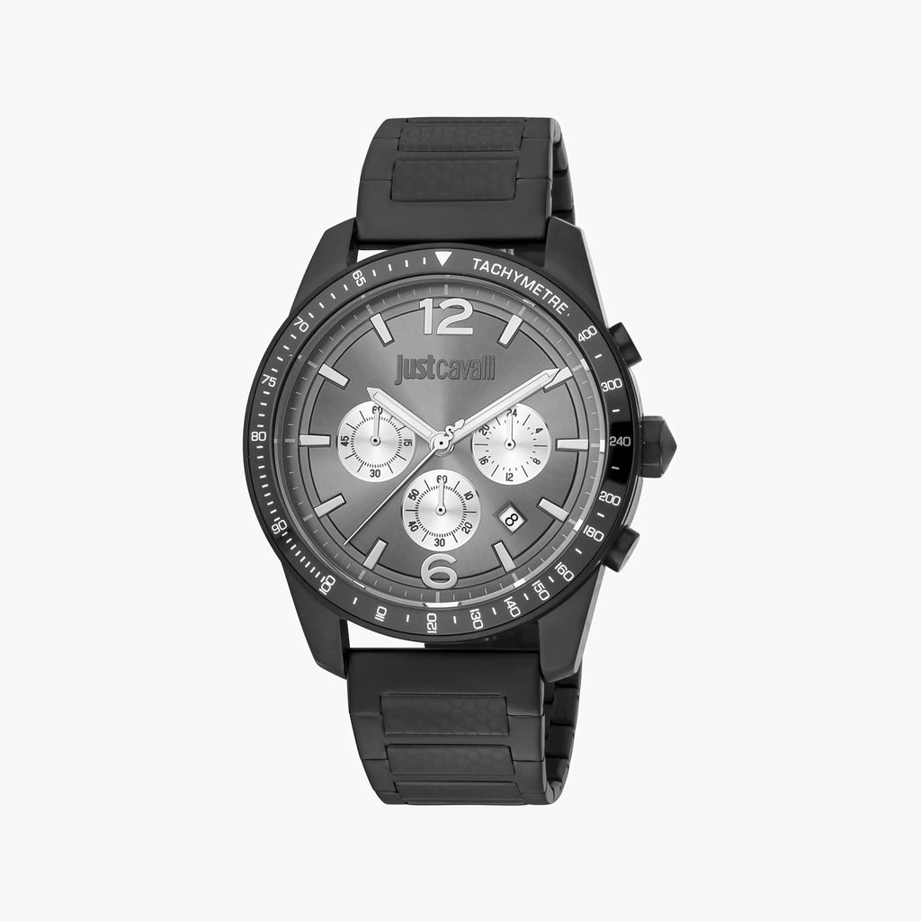 JUST CAVALLI JC1G204M0065 - ELEGANT GRAY DIAL BLACK STAINLESS STEEL MEN'S WATCH