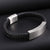 ZINK Men's Silver & Black Stainless Steel & Leather Bracelet | ZJBC001SLM