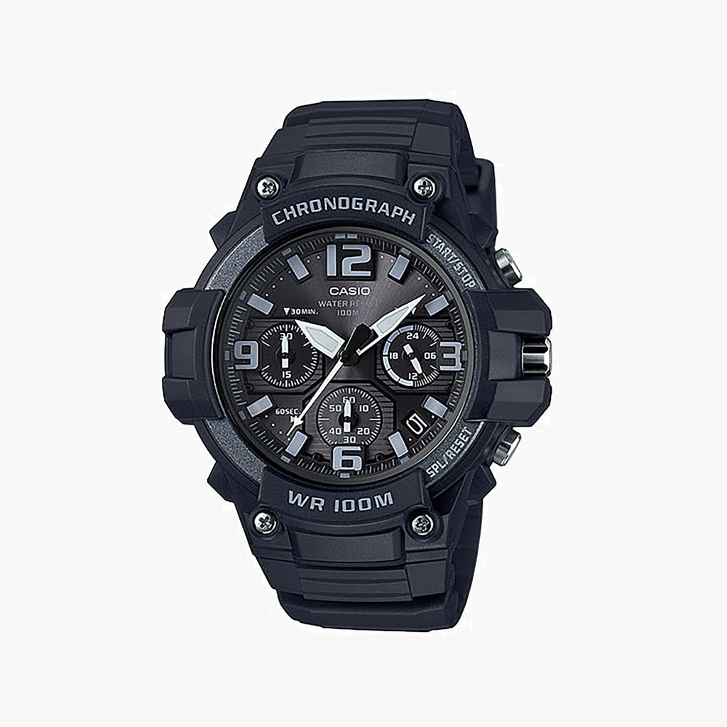 CASIO MCW-100H-1A3VDF MEN'S SPORTY ELEGANCE - RUGGED BLACK RESIN TIMEPIECE