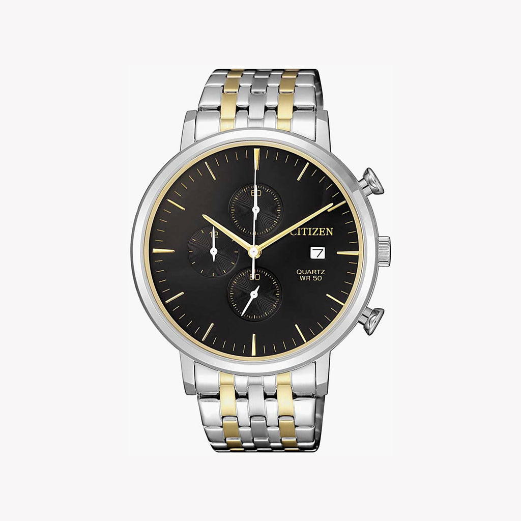 CITIZEN AN3614-54E - DYNAMIC ELEGANCE MEN'S CHRONOGRAPH WATCH, SILVER & GOLD STAINLESS STEEL